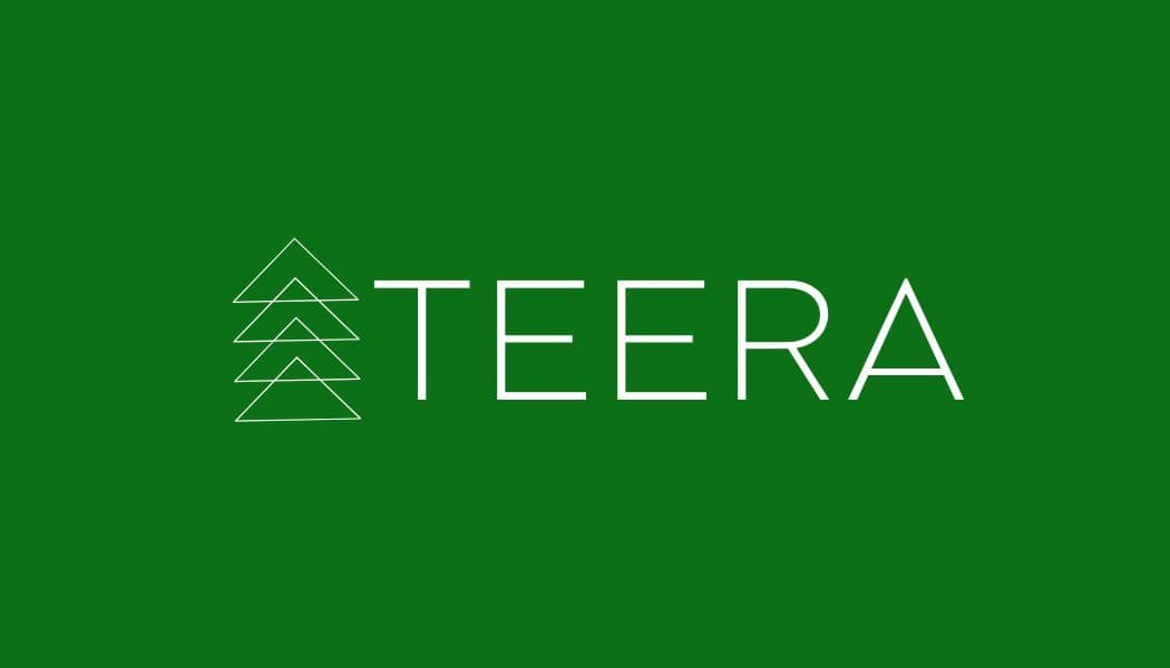 TEERA brand mark on green